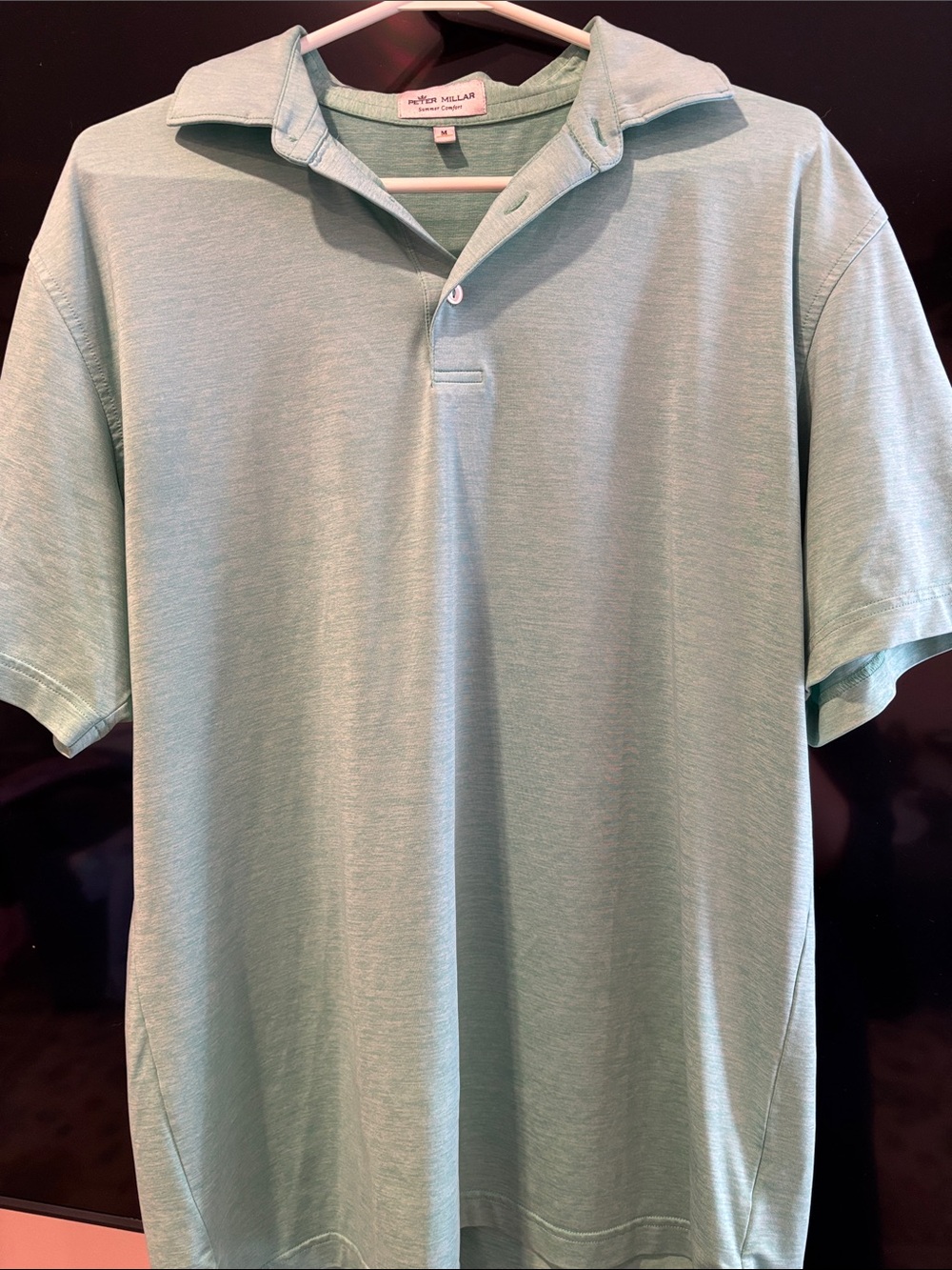 Peter Millar Light Aqua Heather Polo